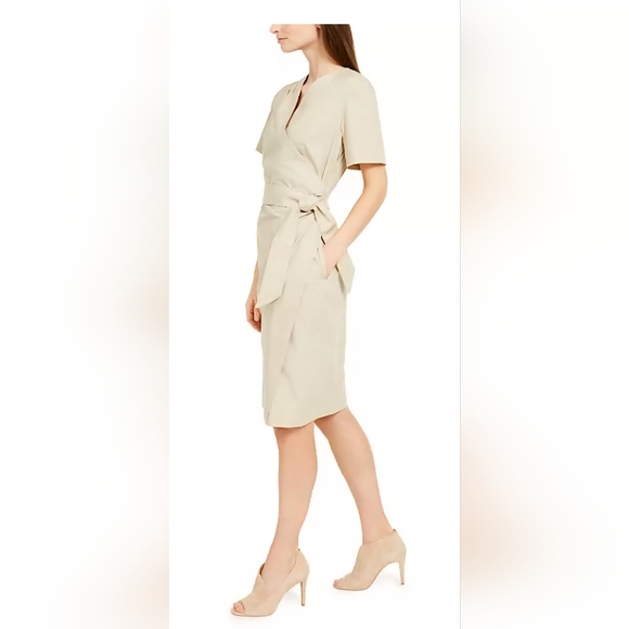 MaxMara Cream Wrap Dress Size 8 - Picture 3 of 12